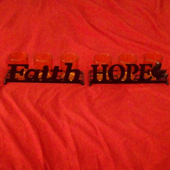 Other - (2 for $10) Candle Holder's Faith & Hope, lot of 2.